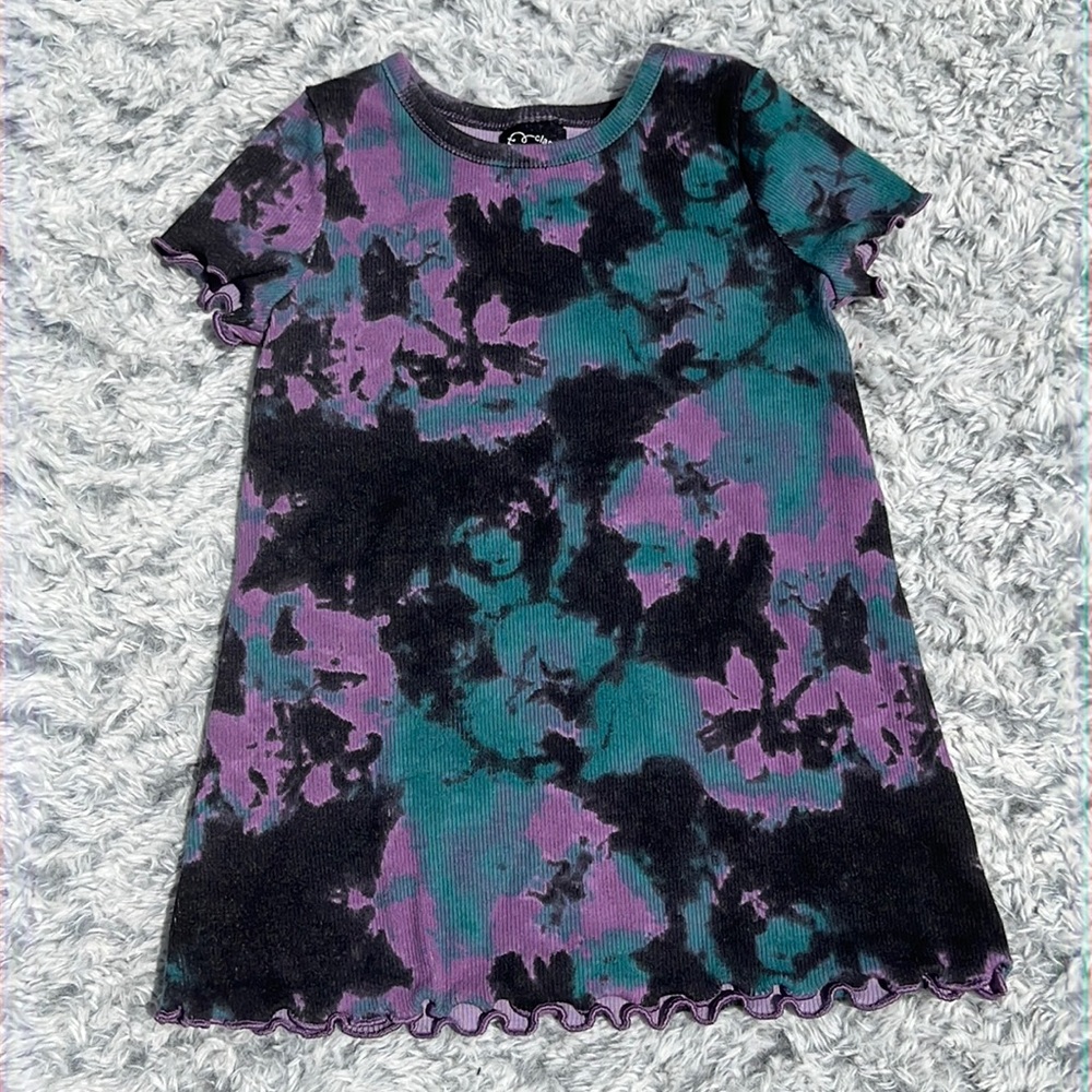 Art Class 12 Month Girl Purple Black and Green Tie Dye Dress